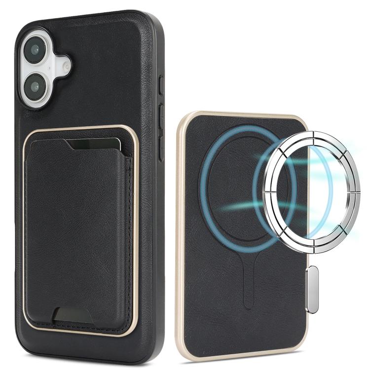 Kalebol Slim MagSafe Ring Magnetic Card Bag Leather Phone Case, For iPhone 17 Pro Max, For iPhone 17 Pro, For iPhone 17, For iPhone Air