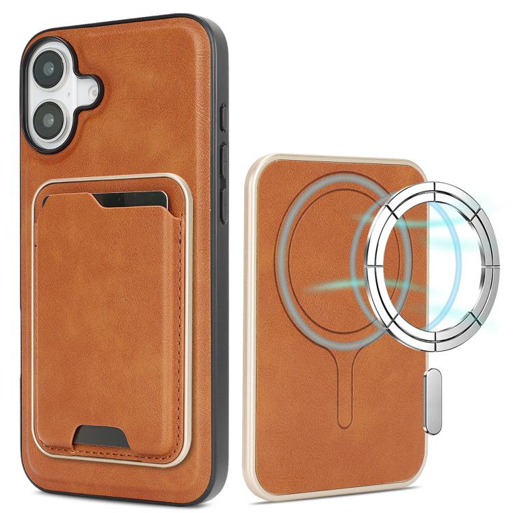 Kalebol Slim MagSafe Ring Magnetic Card Bag Leather Phone Case, For iPhone 17 Pro Max, For iPhone 17 Pro, For iPhone 17, For iPhone Air