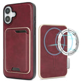 Kalebol Slim MagSafe Ring Magnetic Card Bag Leather Phone Case, For iPhone 17 Pro Max, For iPhone 17 Pro, For iPhone 17, For iPhone Air