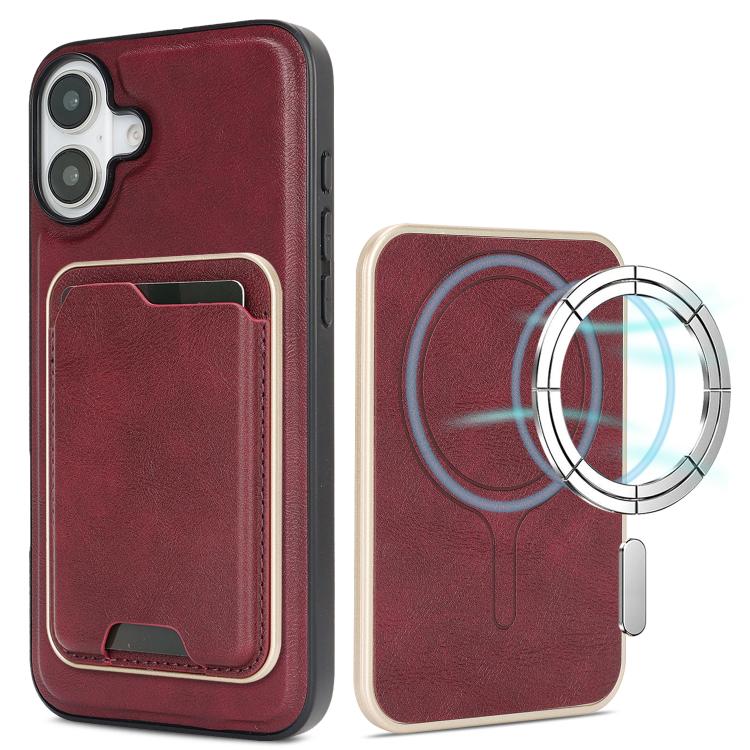 Kalebol Slim MagSafe Ring Magnetic Card Bag Leather Phone Case, For iPhone 17 Pro Max, For iPhone 17 Pro, For iPhone 17, For iPhone Air