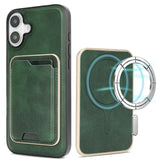 Kalebol Slim MagSafe Ring Magnetic Card Bag Leather Phone Case, For iPhone 17 Pro Max, For iPhone 17 Pro, For iPhone 17, For iPhone Air