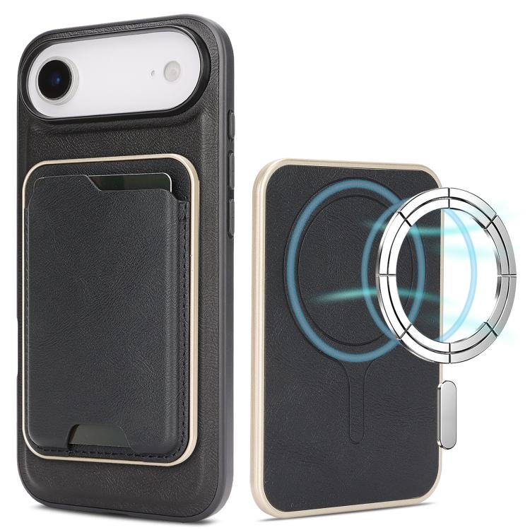 Kalebol Slim MagSafe Ring Magnetic Card Bag Leather Phone Case, For iPhone 17 Pro Max, For iPhone 17 Pro, For iPhone 17, For iPhone Air