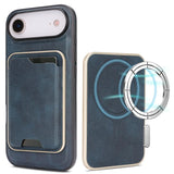Kalebol Slim MagSafe Ring Magnetic Card Bag Leather Phone Case, For iPhone 17 Pro Max, For iPhone 17 Pro, For iPhone 17, For iPhone Air