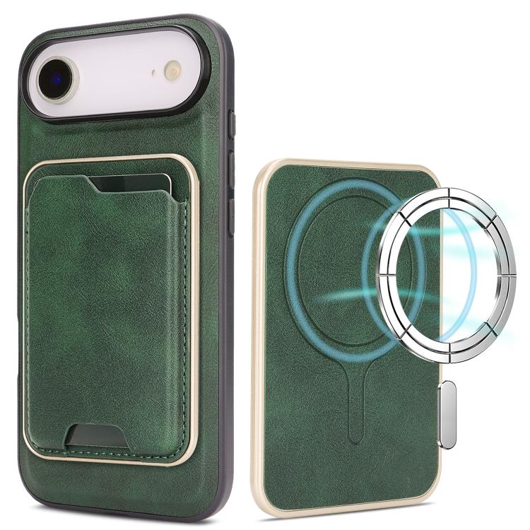 Kalebol Slim MagSafe Ring Magnetic Card Bag Leather Phone Case, For iPhone 17 Pro Max, For iPhone 17 Pro, For iPhone 17, For iPhone Air