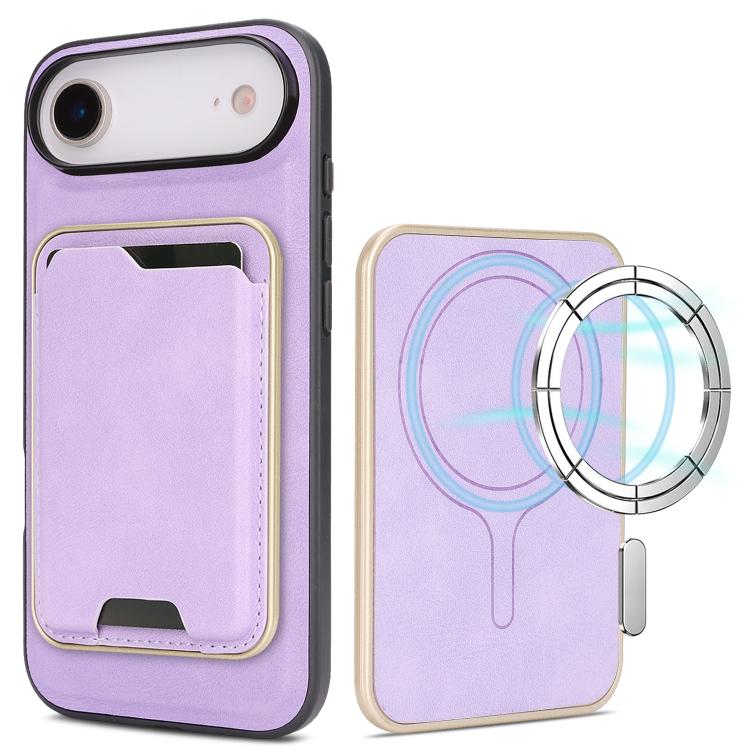 Kalebol Slim MagSafe Ring Magnetic Card Bag Leather Phone Case, For iPhone 17 Pro Max, For iPhone 17 Pro, For iPhone 17, For iPhone Air