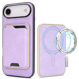 Kalebol Slim MagSafe Ring Magnetic Card Bag Leather Phone Case, For iPhone 17 Pro Max, For iPhone 17 Pro, For iPhone 17, For iPhone Air