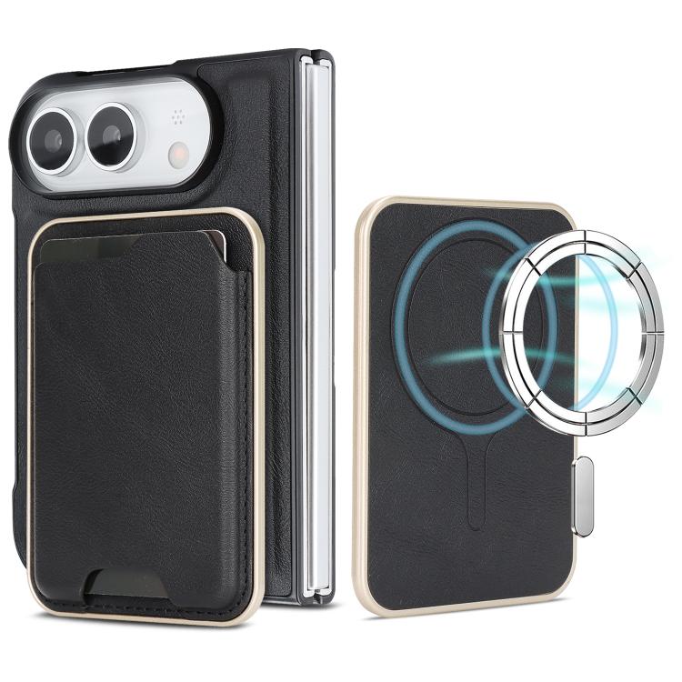 Kalebol Slim MagSafe Ring Magnetic Card Bag Leather Phone Case, For iPhone Fold, For iPhone 18 Pro, For iPhone 18 Pro Max, For iPhone 17 Pro Max, For iPhone 17 Pro, For iPhone 17, For iPhone Air