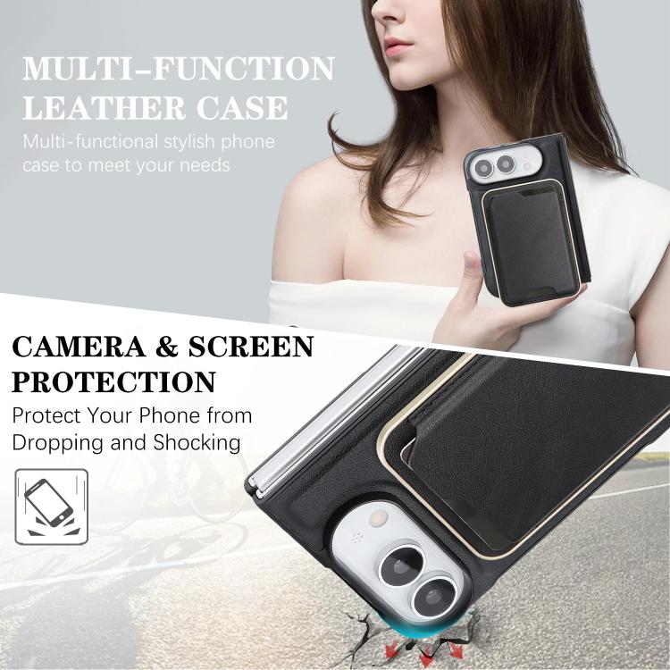 Kalebol Slim MagSafe Ring Magnetic Card Bag Leather Phone Case, For iPhone Fold, For iPhone 18 Pro, For iPhone 18 Pro Max, For iPhone 17 Pro Max, For iPhone 17 Pro, For iPhone 17, For iPhone Air