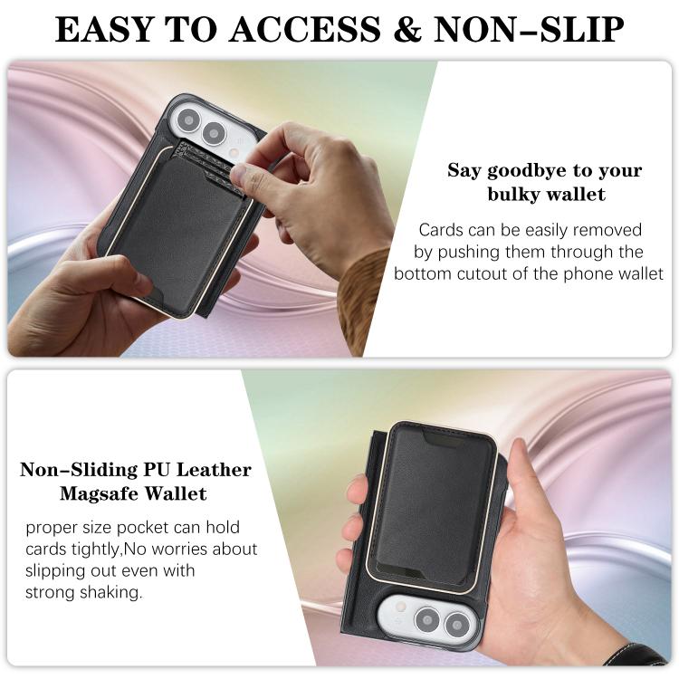 Kalebol Slim MagSafe Ring Magnetic Card Bag Leather Phone Case, For iPhone Fold, For iPhone 18 Pro, For iPhone 18 Pro Max, For iPhone 17 Pro Max, For iPhone 17 Pro, For iPhone 17, For iPhone Air