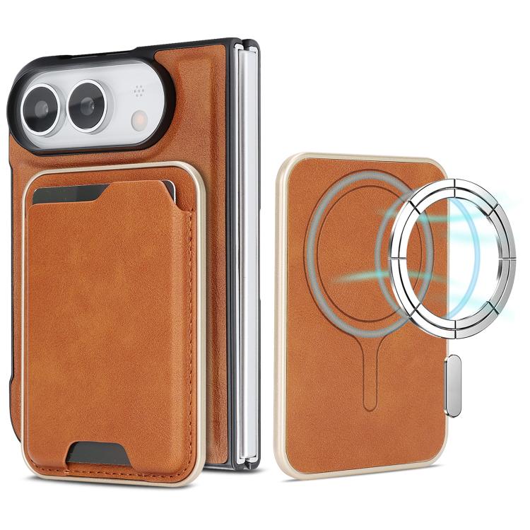 Kalebol Slim MagSafe Ring Magnetic Card Bag Leather Phone Case, For iPhone Fold, For iPhone 18 Pro, For iPhone 18 Pro Max, For iPhone 17 Pro Max, For iPhone 17 Pro, For iPhone 17, For iPhone Air
