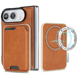Kalebol Slim MagSafe Ring Magnetic Card Bag Leather Phone Case, For iPhone Fold, For iPhone 18 Pro, For iPhone 18 Pro Max, For iPhone 17 Pro Max, For iPhone 17 Pro, For iPhone 17, For iPhone Air