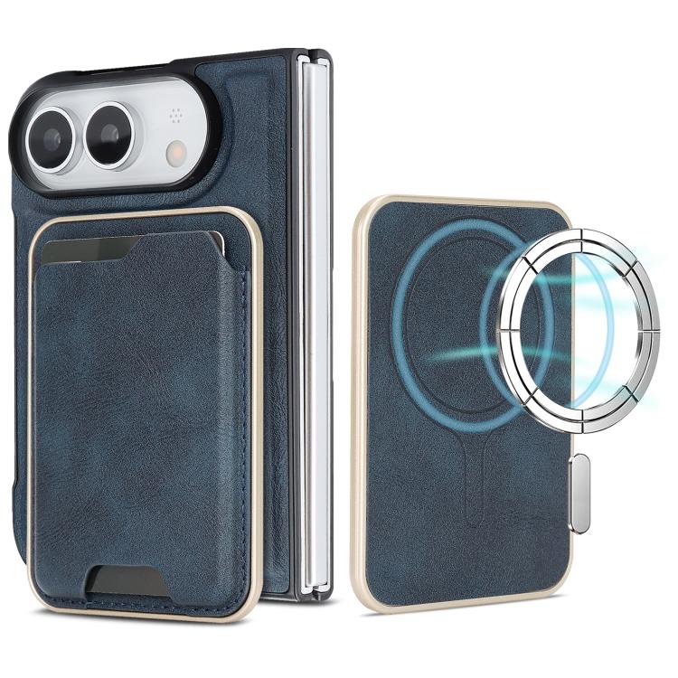 Kalebol Slim MagSafe Ring Magnetic Card Bag Leather Phone Case, For iPhone Fold, For iPhone 18 Pro, For iPhone 18 Pro Max, For iPhone 17 Pro Max, For iPhone 17 Pro, For iPhone 17, For iPhone Air