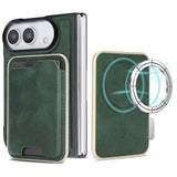 Kalebol Slim MagSafe Ring Magnetic Card Bag Leather Phone Case, For iPhone Fold, For iPhone 18 Pro, For iPhone 18 Pro Max, For iPhone 17 Pro Max, For iPhone 17 Pro, For iPhone 17, For iPhone Air