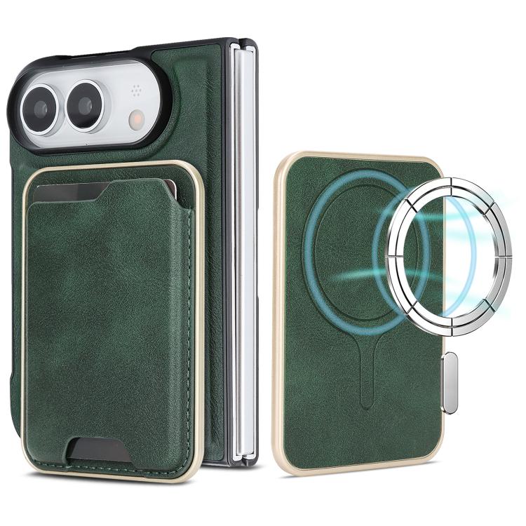 Kalebol Slim MagSafe Ring Magnetic Card Bag Leather Phone Case, For iPhone Fold, For iPhone 18 Pro, For iPhone 18 Pro Max, For iPhone 17 Pro Max, For iPhone 17 Pro, For iPhone 17, For iPhone Air