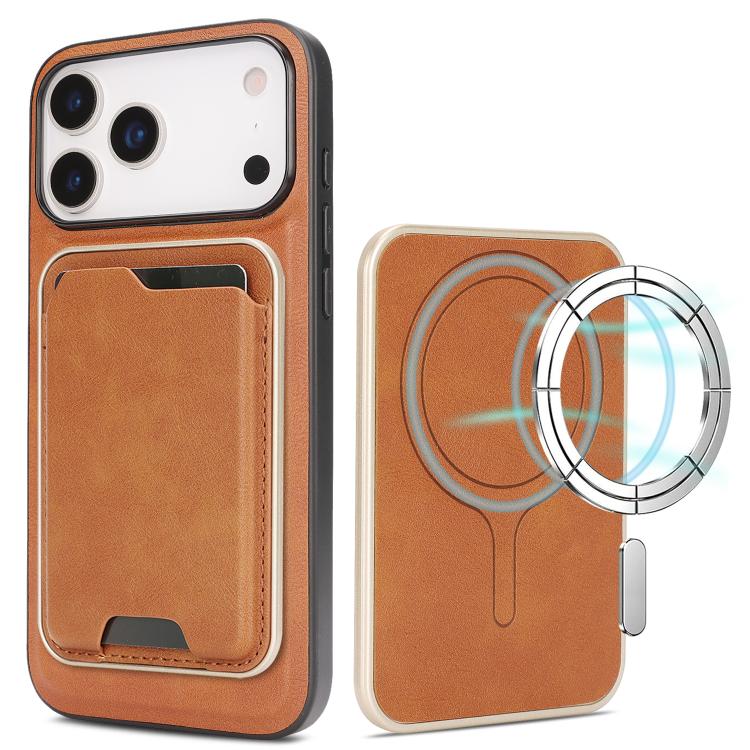 Kalebol Slim MagSafe Ring Magnetic Card Bag Leather Phone Case, For iPhone Fold, For iPhone 18 Pro, For iPhone 18 Pro Max, For iPhone 17 Pro Max, For iPhone 17 Pro, For iPhone 17, For iPhone Air