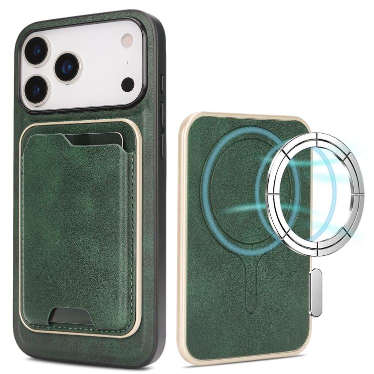 Kalebol Slim MagSafe Ring Magnetic Card Bag Leather Phone Case, For iPhone Fold, For iPhone 18 Pro, For iPhone 18 Pro Max, For iPhone 17 Pro Max, For iPhone 17 Pro, For iPhone 17, For iPhone Air