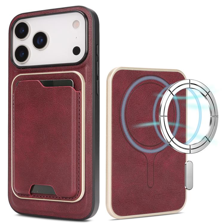 Kalebol Slim MagSafe Ring Magnetic Card Bag Leather Phone Case, For iPhone Fold, For iPhone 18 Pro, For iPhone 18 Pro Max, For iPhone 17 Pro Max, For iPhone 17 Pro, For iPhone 17, For iPhone Air