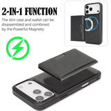 Kalebol Strong MagSafe Magnetic Two-Fold Card Bag Leather Phone Case, For iPhone 17 Pro Max, For iPhone 17 Pro, For iPhone 17, For iPhone Air