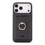 Kalebol Strong MagSafe Ring Magnetic Card Bag Holder Leather Phone Case, For iPhone 17 Pro Max, For iPhone 17 Pro, For iPhone 17, For iPhone Air