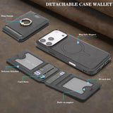 Kalebol Strong MagSafe Ring Magnetic Card Bag Holder Leather Phone Case, For iPhone 17 Pro Max, For iPhone 17 Pro, For iPhone 17, For iPhone Air