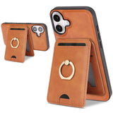 Kalebol Strong MagSafe Ring Magnetic Card Bag Holder Leather Phone Case, For iPhone 17 Pro Max, For iPhone 17 Pro, For iPhone 17, For iPhone Air