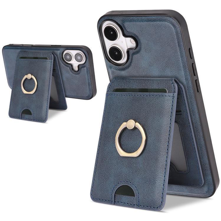 Kalebol Strong MagSafe Ring Magnetic Card Bag Holder Leather Phone Case, For iPhone 17 Pro Max, For iPhone 17 Pro, For iPhone 17, For iPhone Air