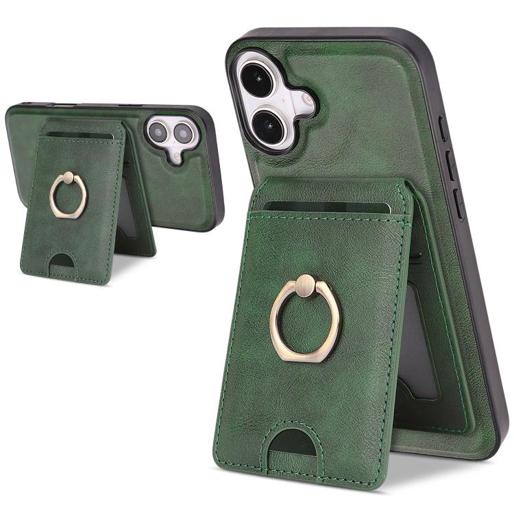 Kalebol Strong MagSafe Ring Magnetic Card Bag Holder Leather Phone Case, For iPhone 17 Pro Max, For iPhone 17 Pro, For iPhone 17, For iPhone Air