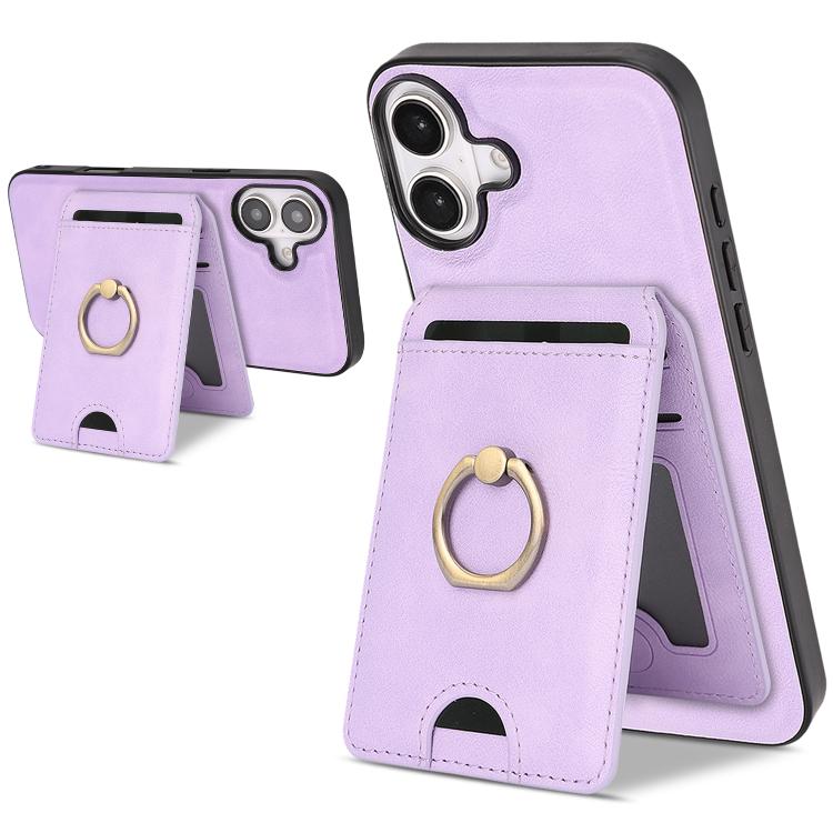 Kalebol Strong MagSafe Ring Magnetic Card Bag Holder Leather Phone Case, For iPhone 17 Pro Max, For iPhone 17 Pro, For iPhone 17, For iPhone Air