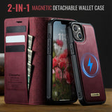 CaseMe C49 MagSafe RFID Blocking Detachable Wallet Leather Phone Case, For iPhone 13, For iPhone 12 / 12 Pro, For iPhone 12 Pro Max, For iPhone 11 Pro Max, For iPhone 11, For iPhone 11 Pro