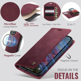 CaseMe C49 MagSafe RFID Blocking Detachable Wallet Leather Phone Case, For iPhone 13, For iPhone 12 / 12 Pro, For iPhone 12 Pro Max, For iPhone 11 Pro Max, For iPhone 11, For iPhone 11 Pro