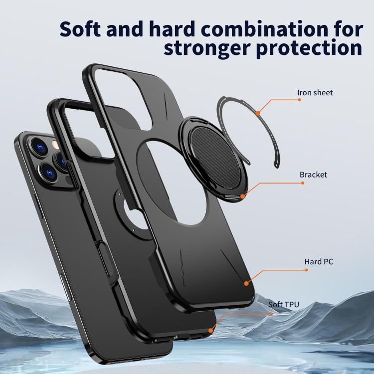 Kalebol Magnetic MagSafe Rotation Holder PC Phone Case, For iPhone 13 Pro, For iPhone 13