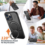 Kalebol Magnetic MagSafe Rotation Holder PC Phone Case, For iPhone 13 Pro, For iPhone 13