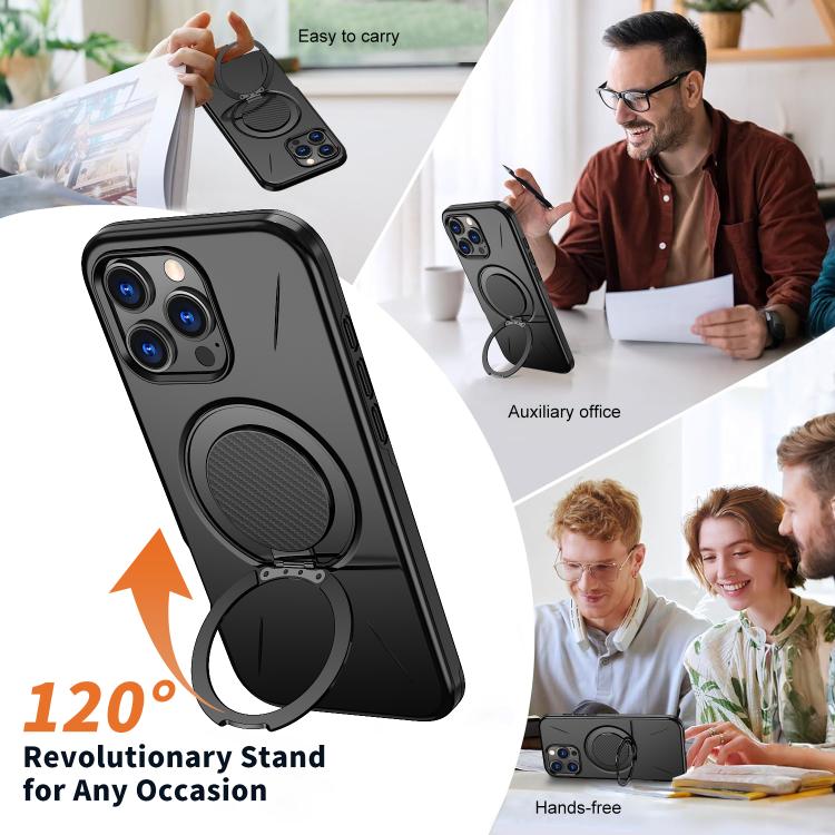 Kalebol Magnetic MagSafe Rotation Holder PC Phone Case, For iPhone 13 Pro, For iPhone 13