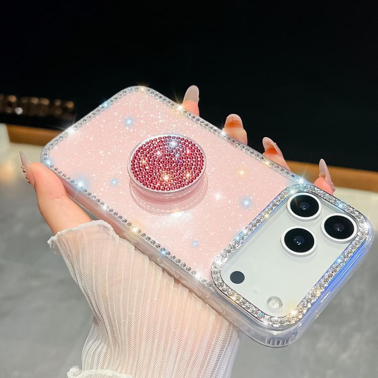 Diamond Glitter Diamond Round Holder Phone Case, For iPhone 17 Pro Max, For iPhone 17 Pro, For iPhone 17, For iPhone Air, For iPhone 16 Pro Max, For iPhone 16 Pro, For iPhone 16 Plus, For iPhone 16