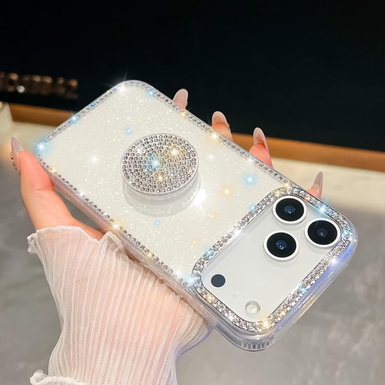 Diamond Glitter Diamond Round Holder Phone Case, For iPhone 17 Pro Max, For iPhone 17 Pro, For iPhone 17, For iPhone Air, For iPhone 16 Pro Max, For iPhone 16 Pro, For iPhone 16 Plus, For iPhone 16