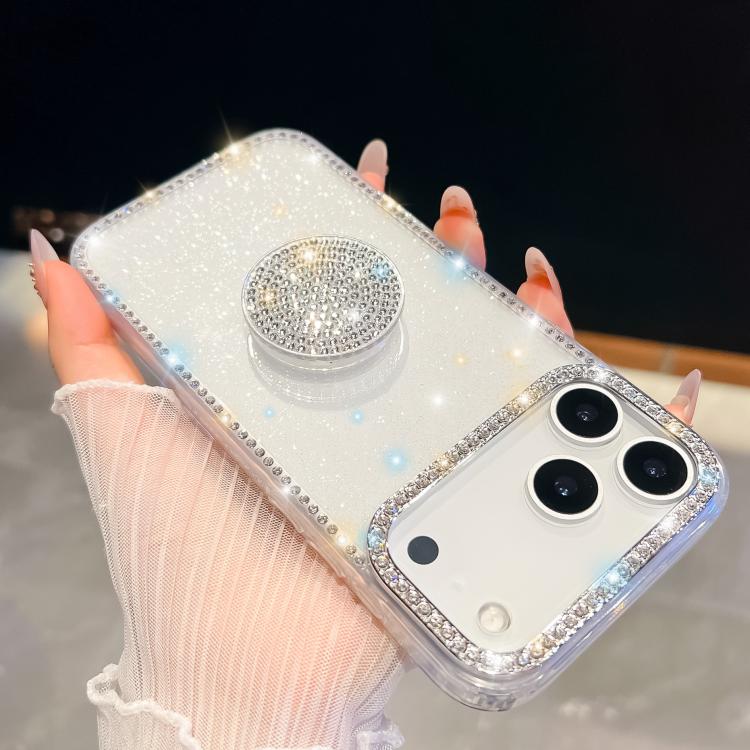 Diamond Glitter Diamond Round Holder Phone Case, For iPhone 17 Pro Max, For iPhone 17 Pro, For iPhone 17, For iPhone Air, For iPhone 16 Pro Max, For iPhone 16 Pro, For iPhone 16 Plus, For iPhone 16