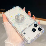 Diamond Glitter Diamond Round Holder Phone Case, For iPhone 17 Pro Max, For iPhone 17 Pro, For iPhone 17, For iPhone Air, For iPhone 16 Pro Max, For iPhone 16 Pro, For iPhone 16 Plus, For iPhone 16