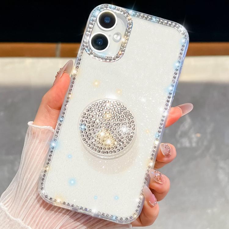 Diamond Glitter Diamond Round Holder Phone Case, For iPhone 17 Pro Max, For iPhone 17 Pro, For iPhone 17, For iPhone Air, For iPhone 16 Pro Max, For iPhone 16 Pro, For iPhone 16 Plus, For iPhone 16