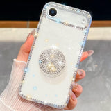 Diamond Glitter Diamond Round Holder Phone Case, For iPhone 17 Pro Max, For iPhone 17 Pro, For iPhone 17, For iPhone Air, For iPhone 16 Pro Max, For iPhone 16 Pro, For iPhone 16 Plus, For iPhone 16