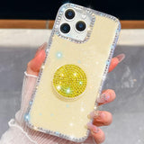 Diamond Glitter Diamond Round Holder Phone Case, For iPhone 15 Pro Max, For iPhone 15 Pro, For iPhone 15, For iPhone 14, For iPhone 14 Pro, For iPhone 14 Pro Max, For iPhone 13 Pro Max, For iPhone 13 Pro