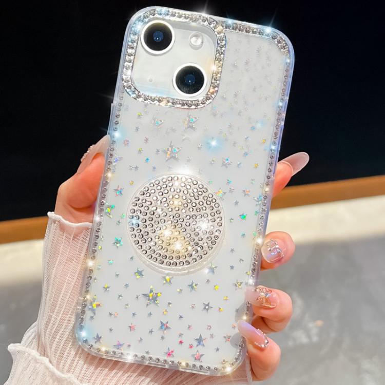Diamond Glitter Diamond Round Holder Phone Case, For iPhone 15 Pro Max, For iPhone 15 Pro, For iPhone 15, For iPhone 14, For iPhone 14 Pro, For iPhone 14 Pro Max, For iPhone 13 Pro Max, For iPhone 13 Pro
