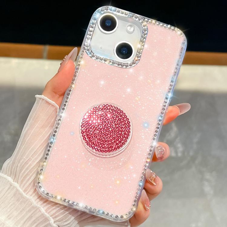 Diamond Glitter Diamond Round Holder Phone Case, For iPhone 15 Pro Max, For iPhone 15 Pro, For iPhone 15, For iPhone 14, For iPhone 14 Pro, For iPhone 14 Pro Max, For iPhone 13 Pro Max, For iPhone 13 Pro