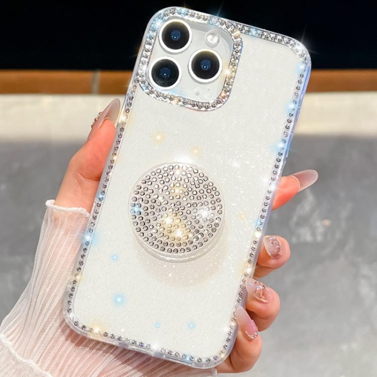 Diamond Glitter Diamond Round Holder Phone Case, For iPhone 15 Pro Max, For iPhone 15 Pro, For iPhone 15, For iPhone 14, For iPhone 14 Pro, For iPhone 14 Pro Max, For iPhone 13 Pro Max, For iPhone 13 Pro