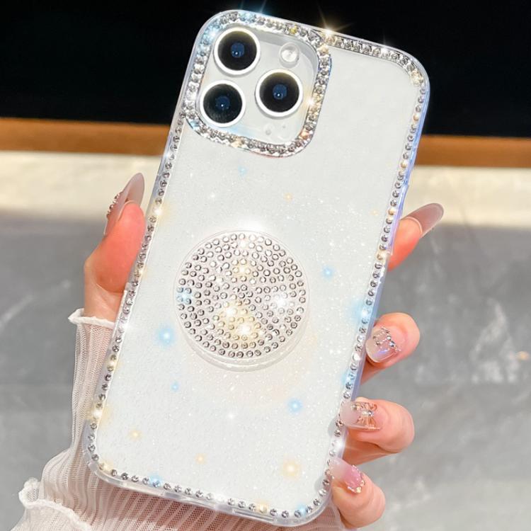 Diamond Glitter Diamond Round Holder Phone Case, For iPhone 15 Pro Max, For iPhone 15 Pro, For iPhone 15, For iPhone 14, For iPhone 14 Pro, For iPhone 14 Pro Max, For iPhone 13 Pro Max, For iPhone 13 Pro