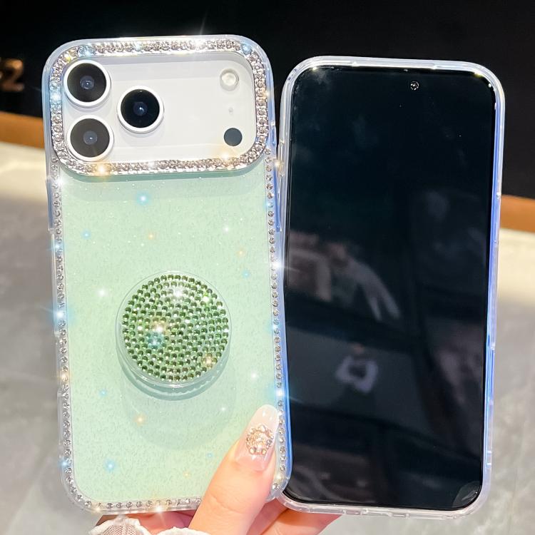 Diamond Glitter Diamond Round Holder Phone Case, For iPhone 15 Pro Max, For iPhone 15 Pro, For iPhone 15, For iPhone 14, For iPhone 14 Pro, For iPhone 14 Pro Max, For iPhone 13 Pro Max, For iPhone 13 Pro