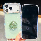 Diamond Glitter Diamond Round Holder Phone Case, For iPhone 15 Pro Max, For iPhone 15 Pro, For iPhone 15, For iPhone 14, For iPhone 14 Pro, For iPhone 14 Pro Max, For iPhone 13 Pro Max, For iPhone 13 Pro