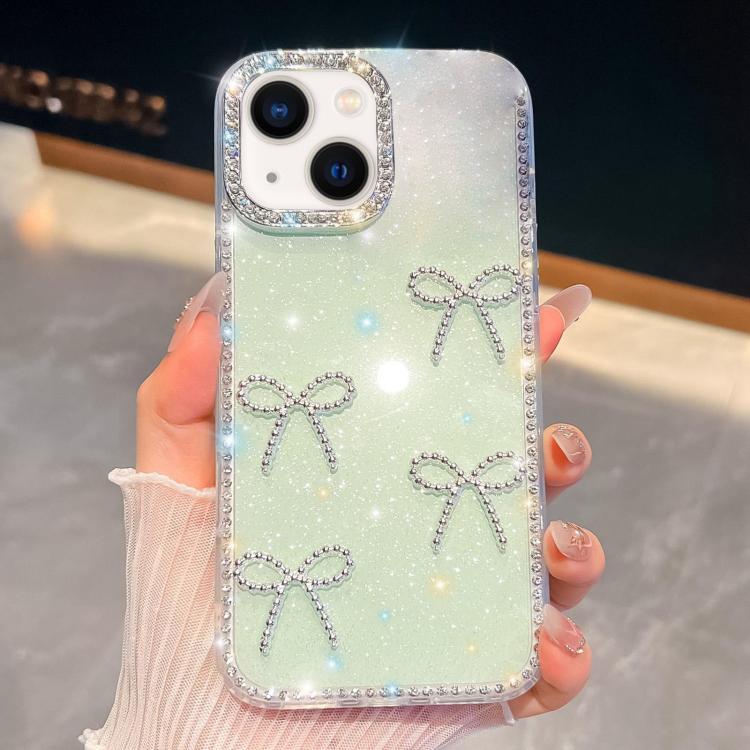 Diamond Glitter Bow-knot Four-Corner Shockproof Phone Case, For iPhone 13