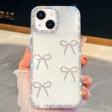 Diamond Glitter Bow-knot Four-Corner Shockproof Phone Case, For iPhone 13