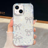 Diamond Glitter Bow-knot Four-Corner Shockproof Phone Case, For iPhone 13