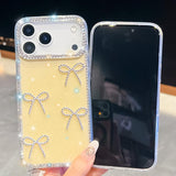 Diamond Glitter Bow-knot Four-Corner Shockproof Phone Case, For iPhone 13